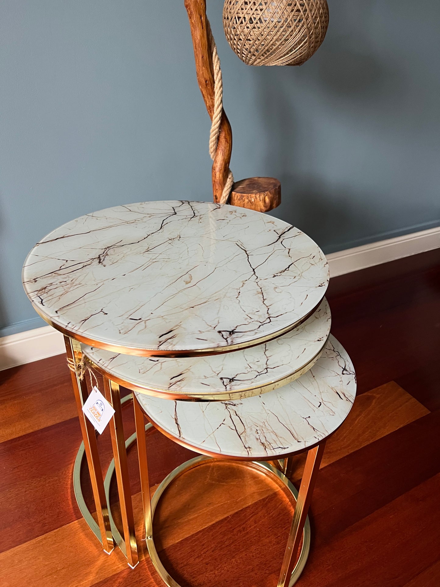 Clotho Side Table Set of 3 Round Shape