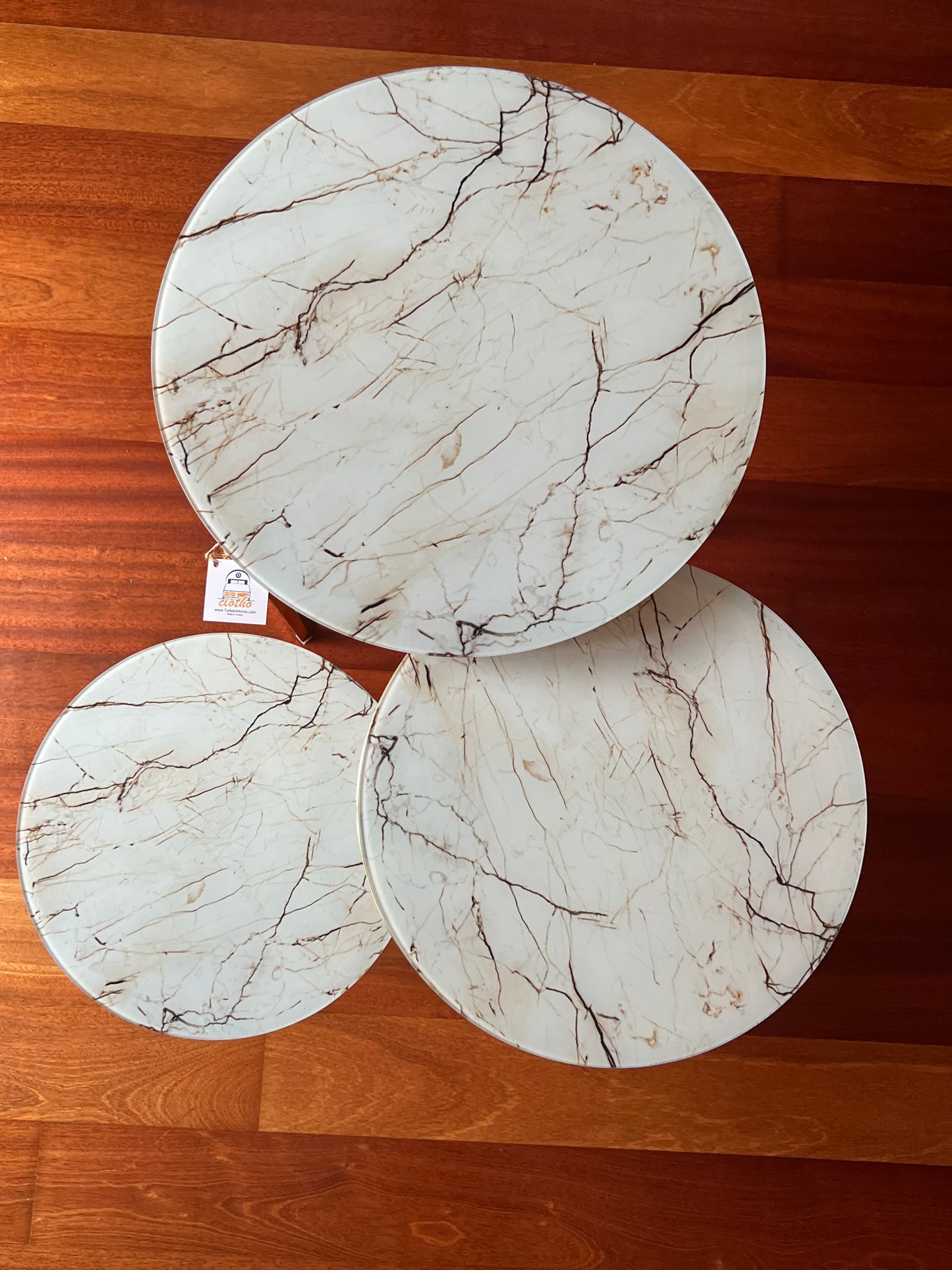 Clotho Side Table Set of 3 Round Shape