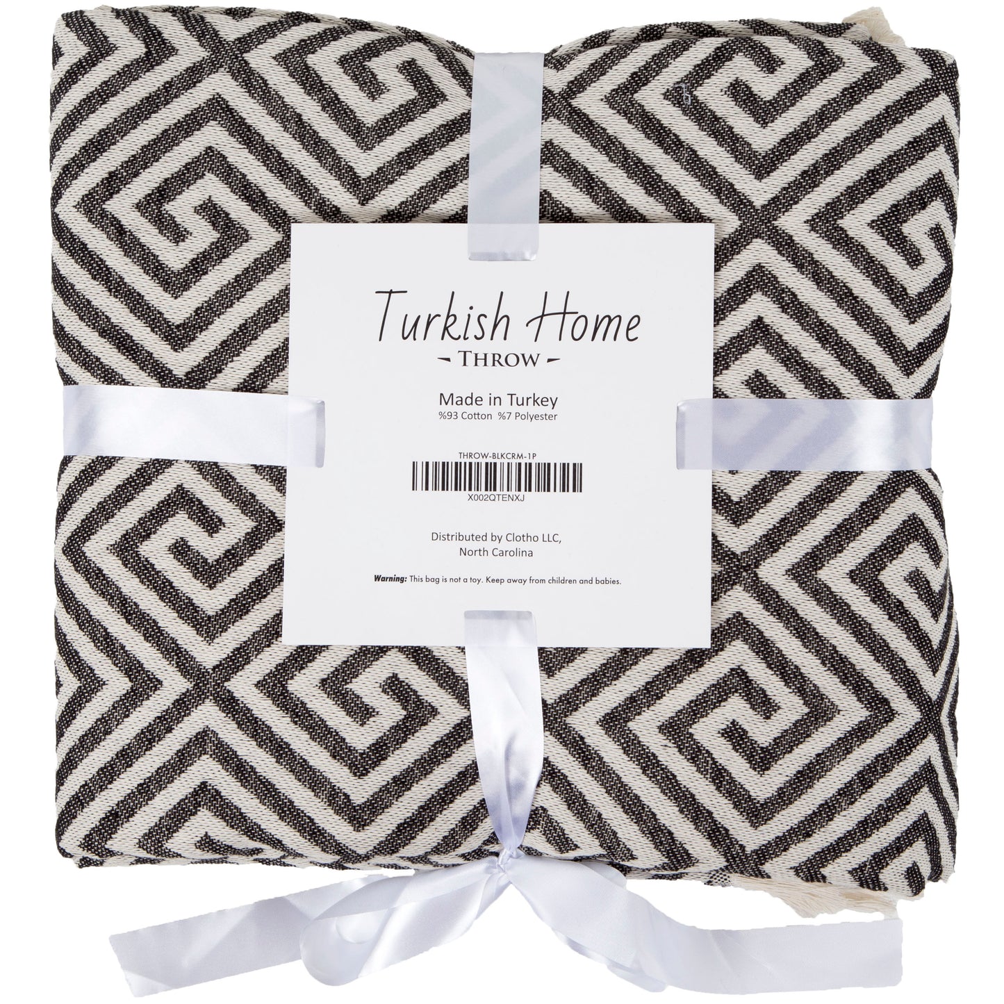 Turkish Home Throw Blankets Bed Cover, Decorative Design, 93% Cotton 75 x 90 inches